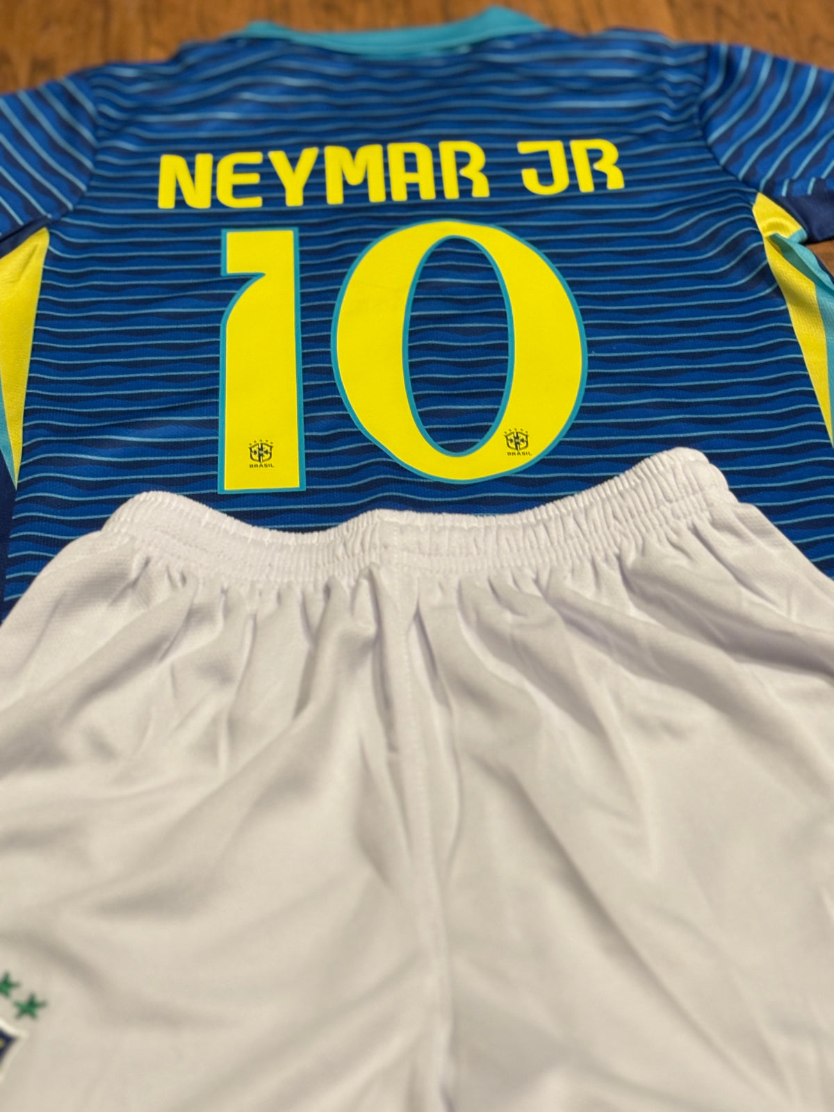 Neymar Jr Blue Brazil Kids Jersey Set - Youth & Toddler