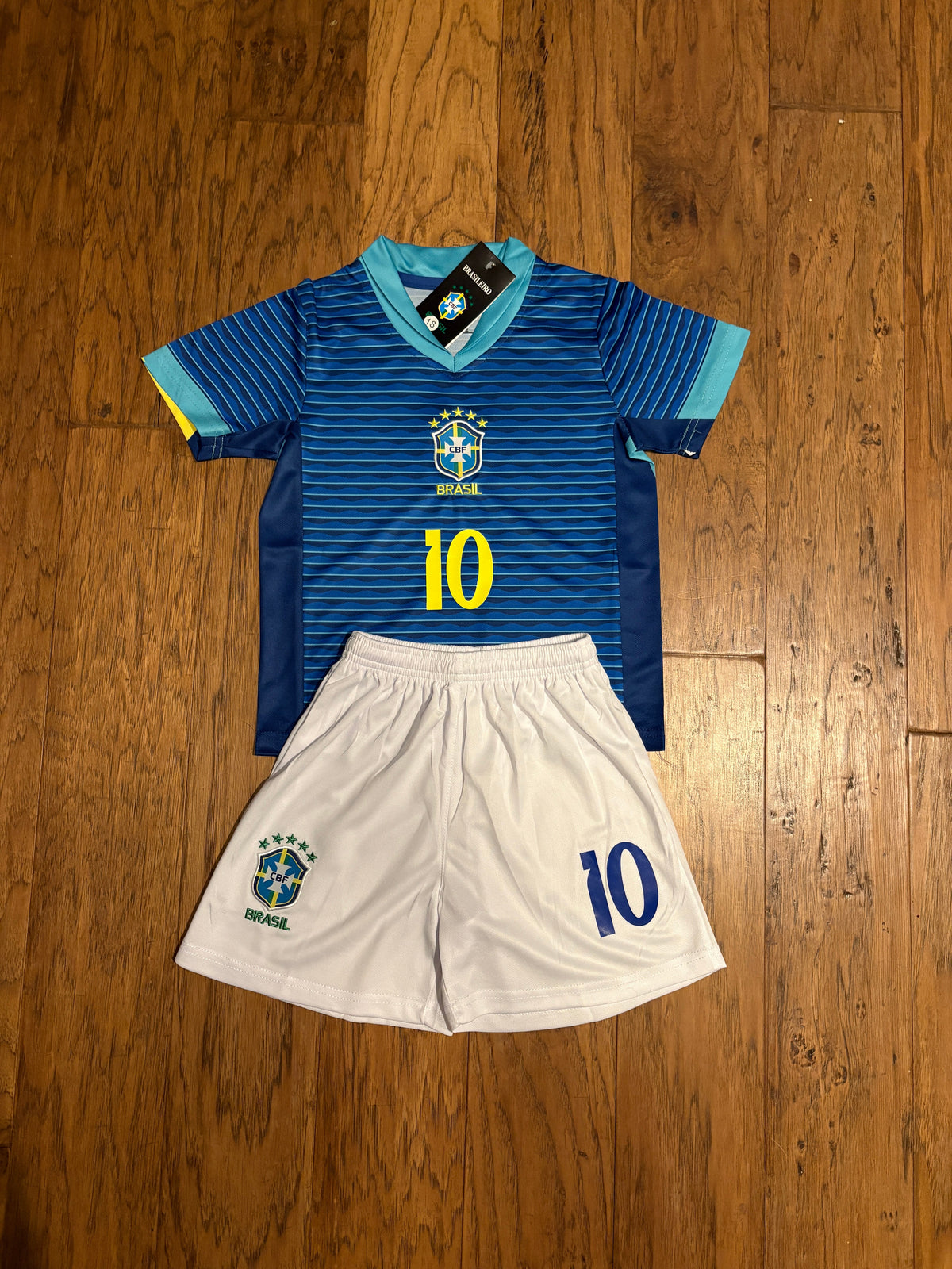 Neymar Jr Blue Brazil Kids Jersey Set - Youth & Toddler