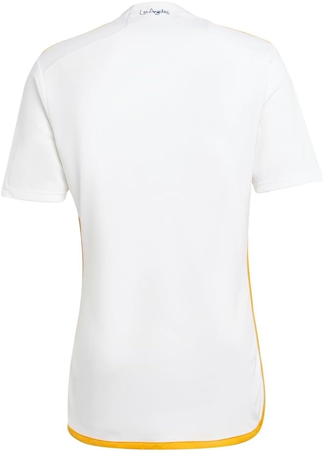adidas Mens La Galaxy Home Crew Neck Short Sleeve Jersey Football Casual - White - Size S