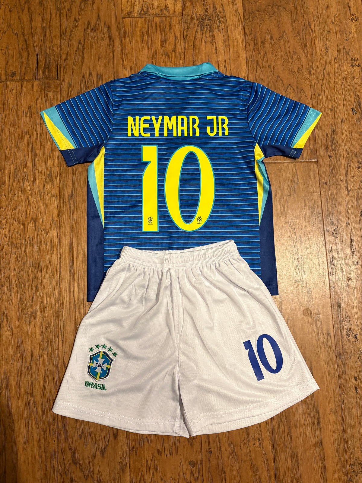 Neymar Jr Blue Brazil Kids Jersey Set - Youth & Toddler