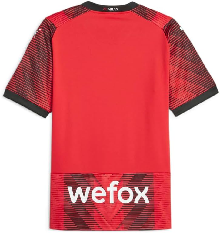 PUMA Men's AC Milan Home Jersey 23/24 (as1, Alpha, l, Regular, Regular) Red/Black