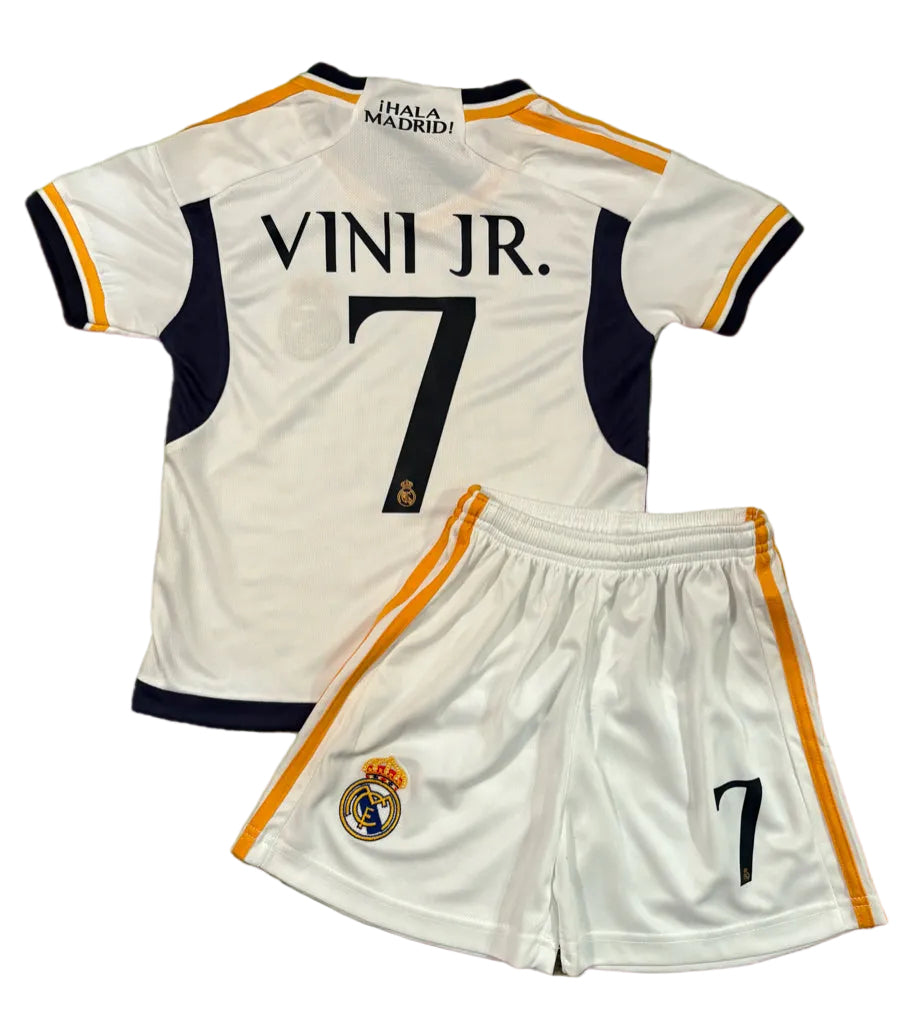 Vini Jr White Gold Real Madrid Youth Jersey | Kids Sizes
