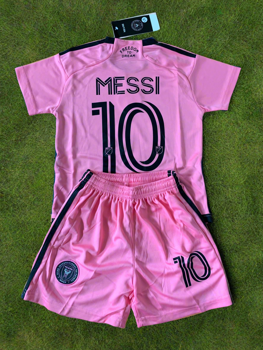 Lionel Messi Miami Pink Home Jersey - Kids Set