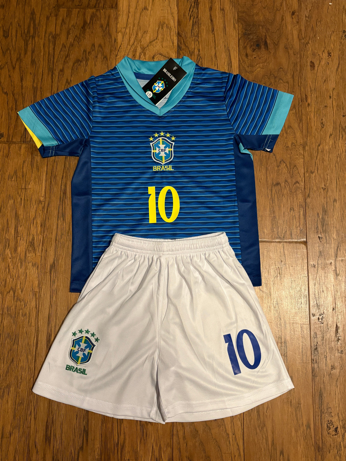 Neymar Jr Blue Brazil Kids Jersey Set - Youth & Toddler