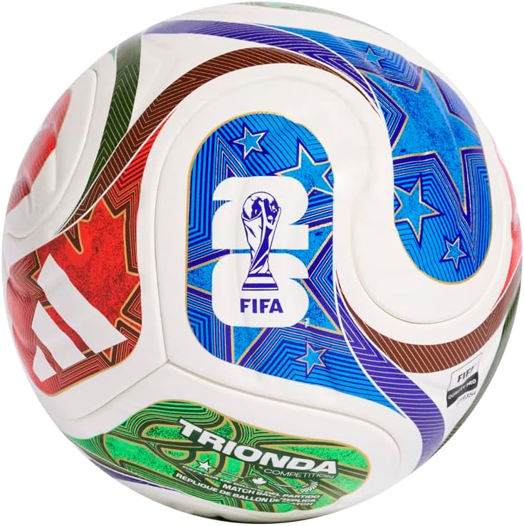 adidas World Cup 2026 Competition Ball - Inspired by la Ola Wave Design, Seamless Surface for Precision and Stability, FIFA Quality Pro