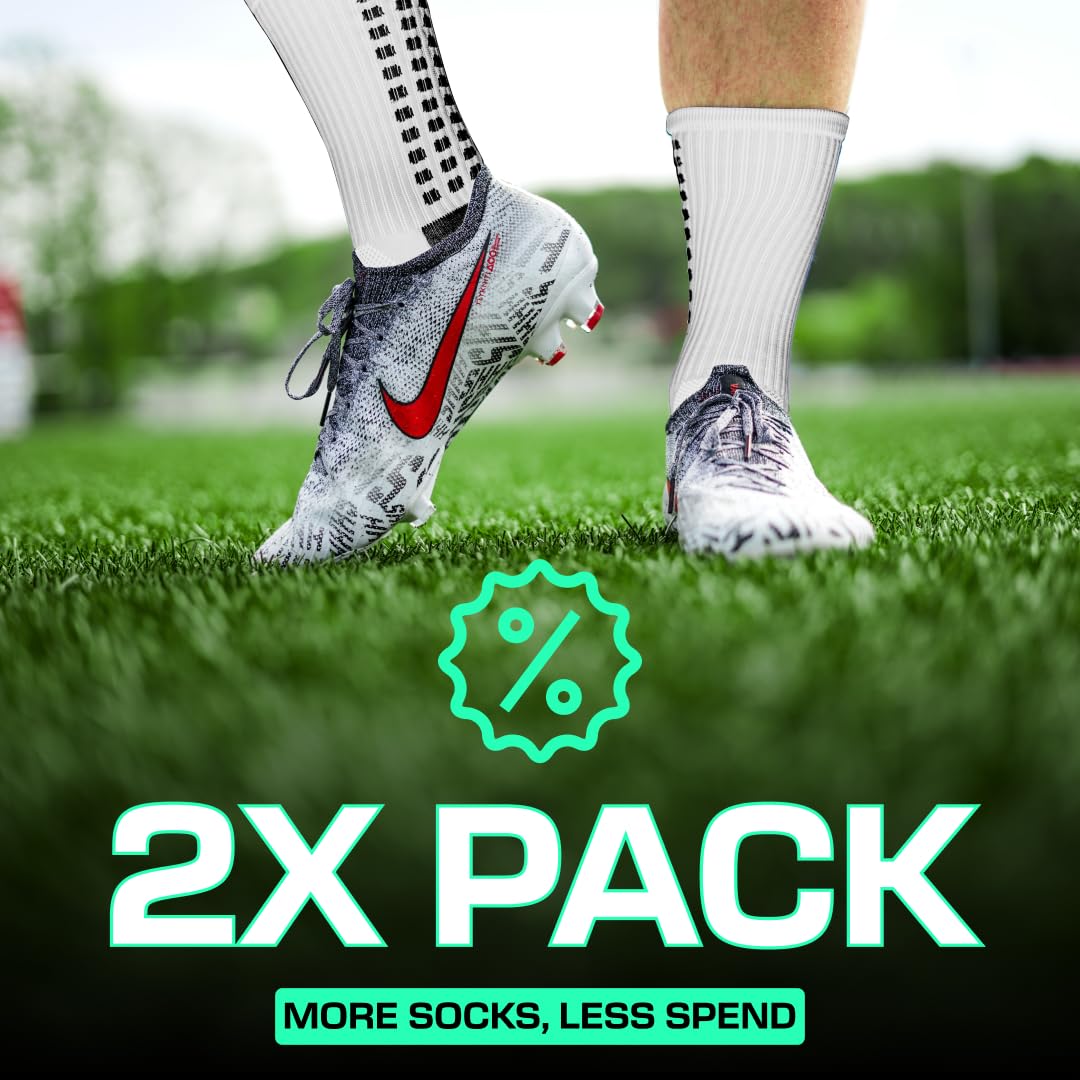 Lux Dual Grip Soccer Socks for Men & Women - DualGrip Engineered for Performance & Comfort - Anti-Slip Grip Socks for Soccer
