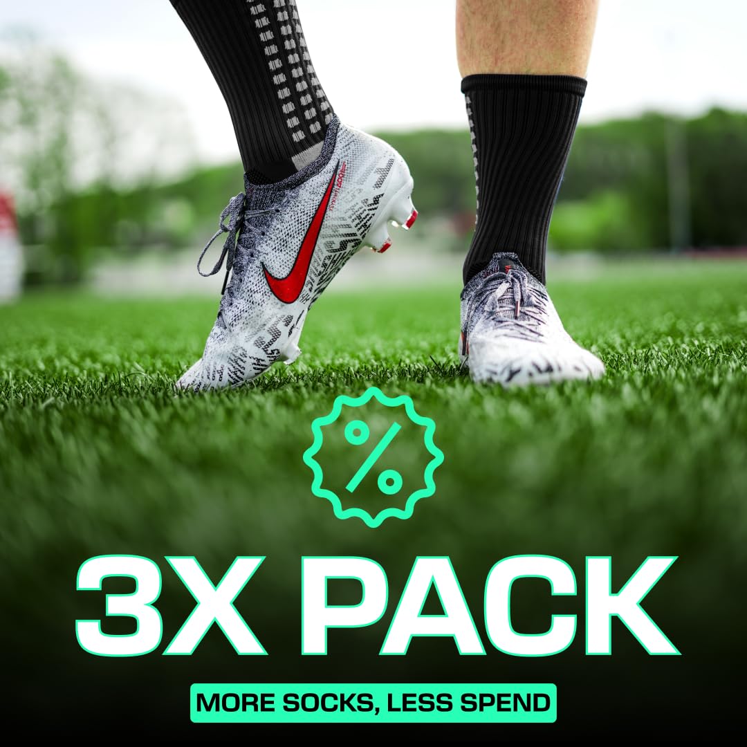 Lux Dual Grip Soccer Socks for Men & Women - DualGrip Engineered for Performance & Comfort - Anti-Slip Grip Socks for Soccer