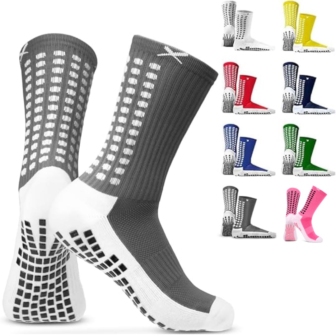 Lux Dual Grip Soccer Socks for Men & Women - DualGrip Engineered for Performance & Comfort - Anti-Slip Grip Socks for Soccer