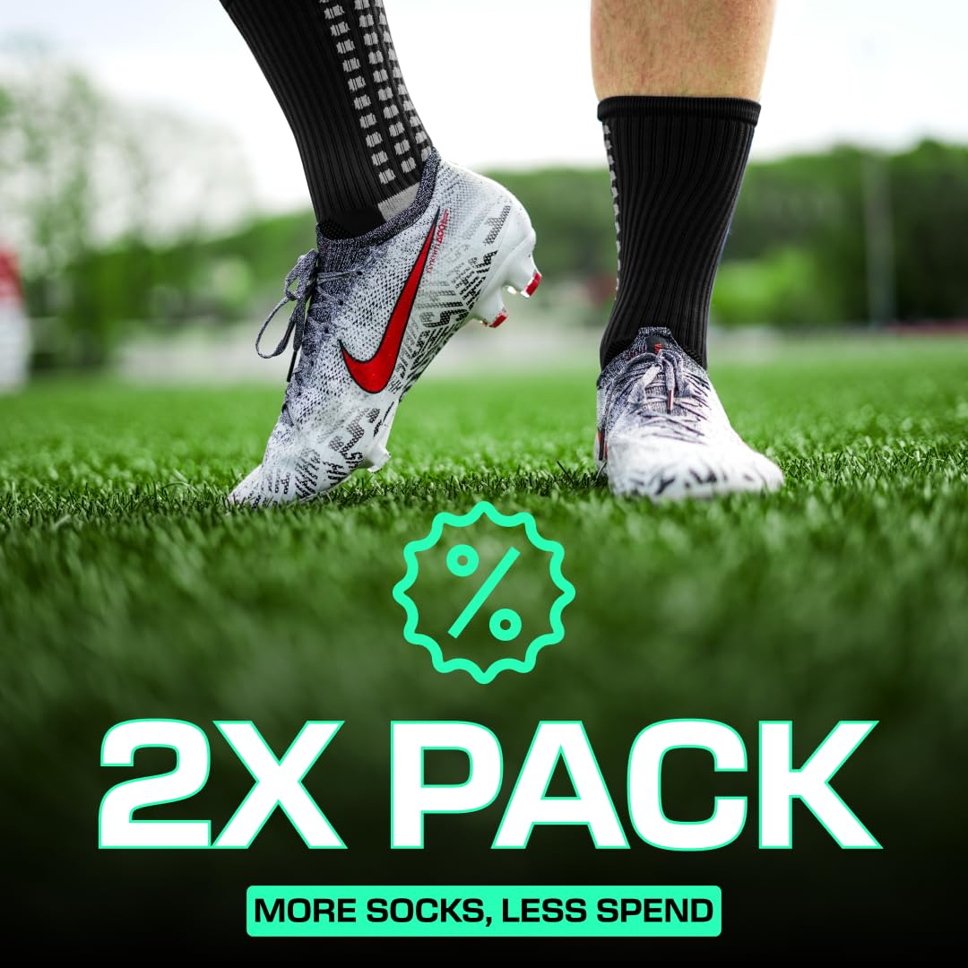 Lux Dual Grip Soccer Socks for Men & Women - DualGrip Engineered for Performance & Comfort - Anti-Slip Grip Socks for Soccer