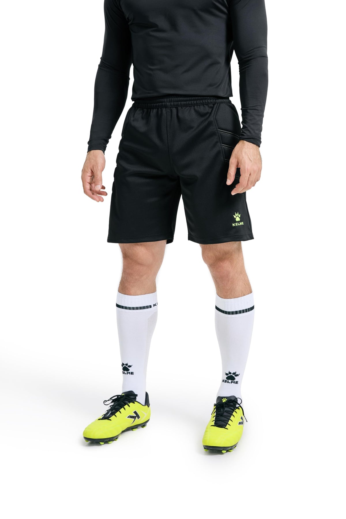 KELME Men's Soccer Goalkeeper Padded Sport Pants Knee Protection