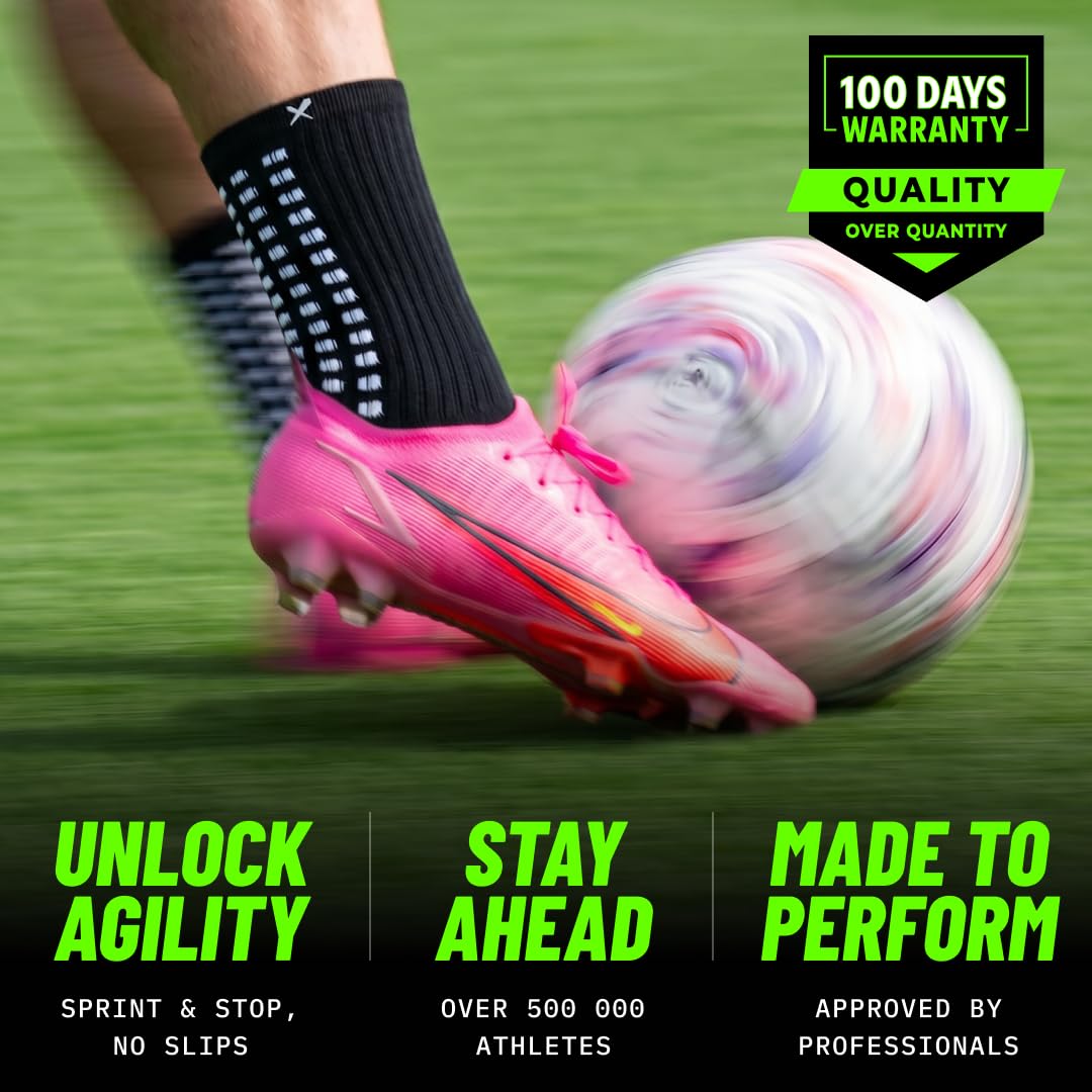 Lux Dual Grip Soccer Socks for Men & Women - DualGrip Engineered for Performance & Comfort - Anti-Slip Grip Socks for Soccer