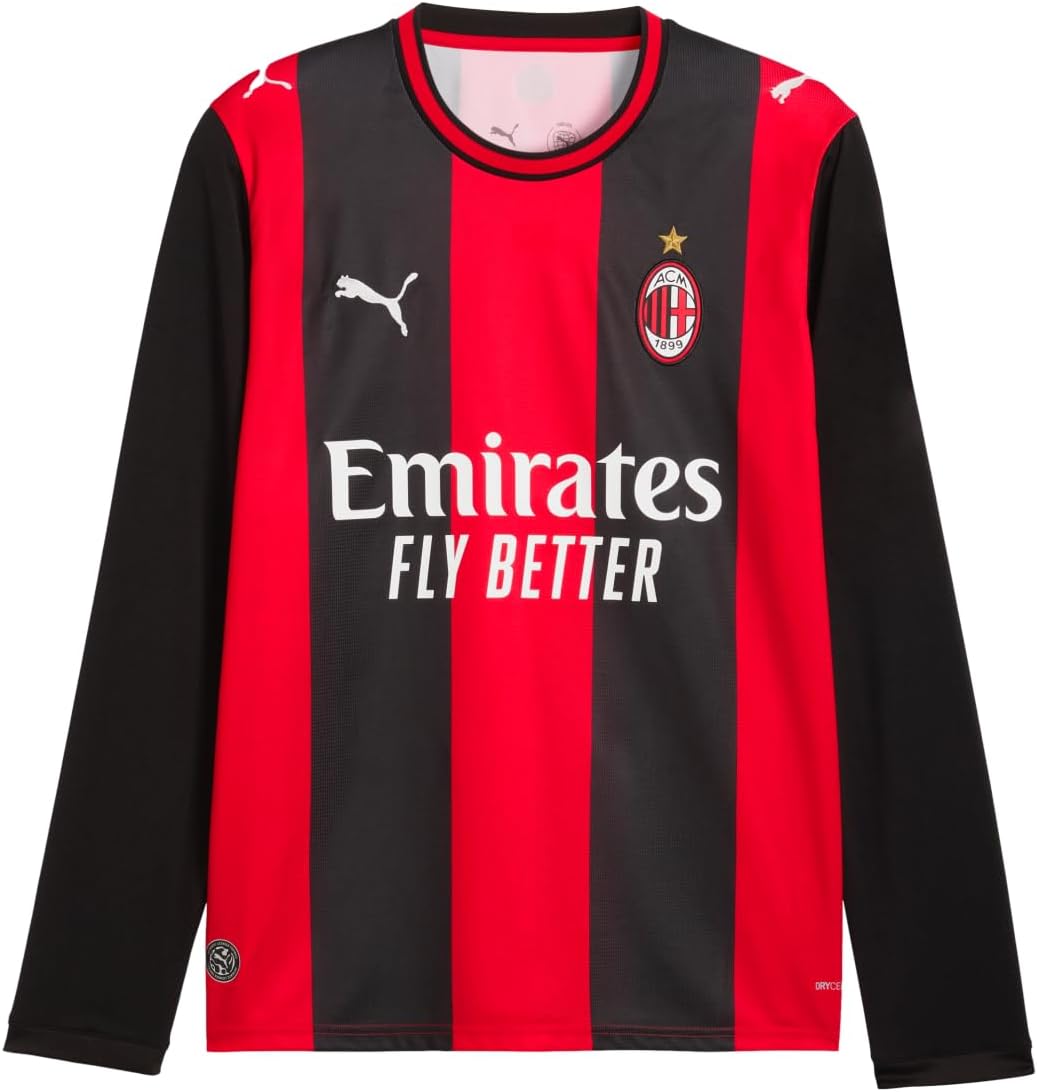 Puma Men's Ac Milan Home Jersey Replica Long Sleeve