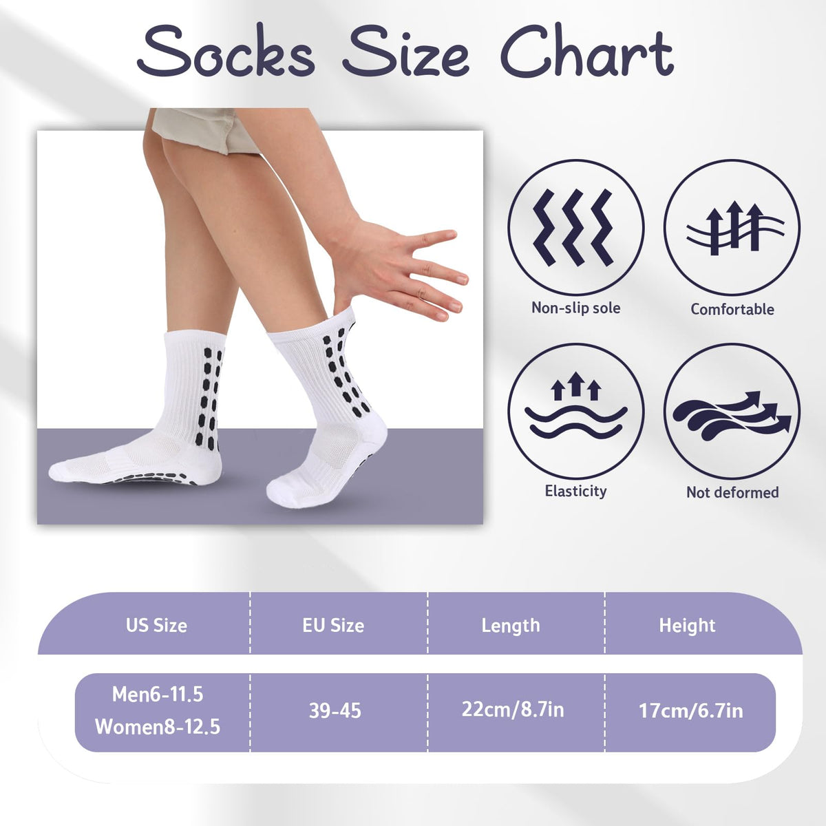 Barrlves Soccer Grip Socks Football Basketball Yoga Socks for Men Women
