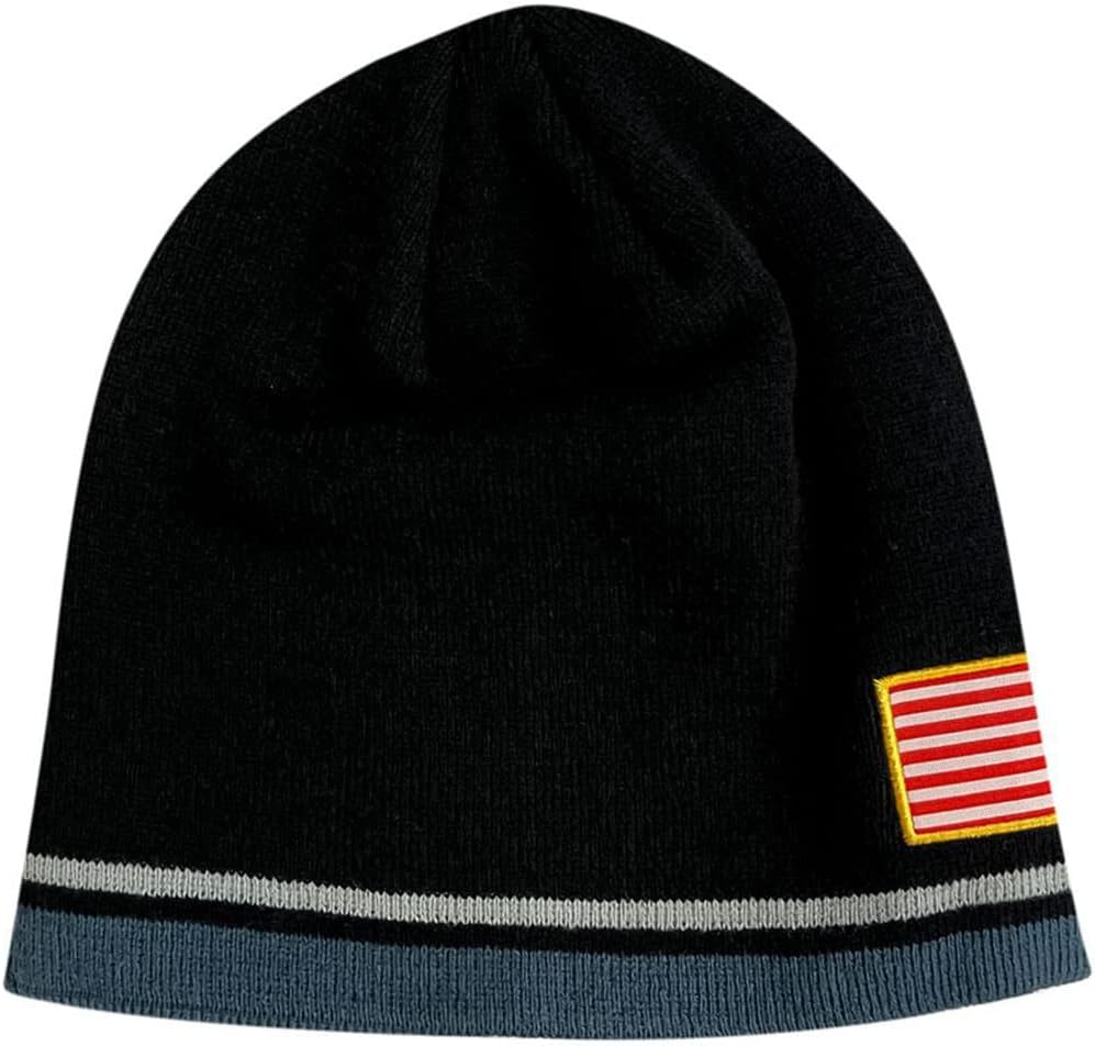 Icon Sports U.S. Military Beanie – Official Embroidered Flag Patch Warm Winter Knit Cap Adult Unisex Hats for Men Women (U.S. Space Force/Black, One Size)