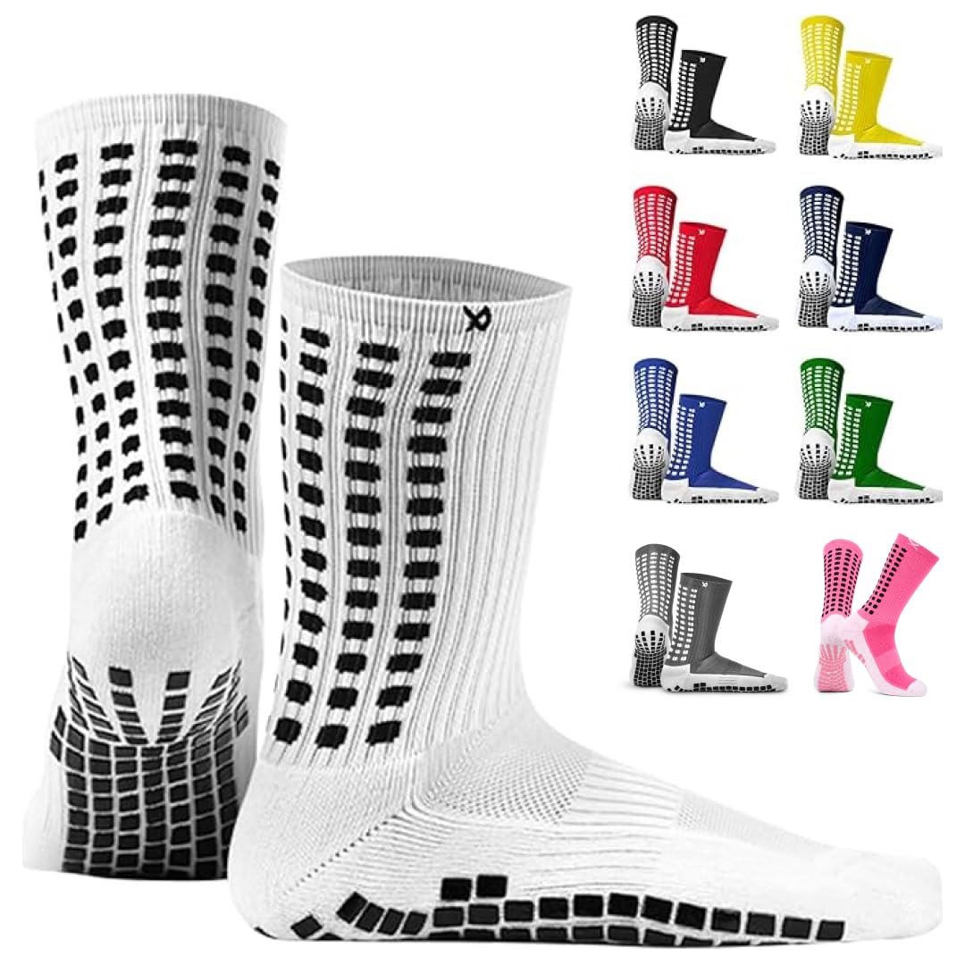 Lux Dual Grip Soccer Socks for Men & Women - DualGrip Engineered for Performance & Comfort - Anti-Slip Grip Socks for Soccer