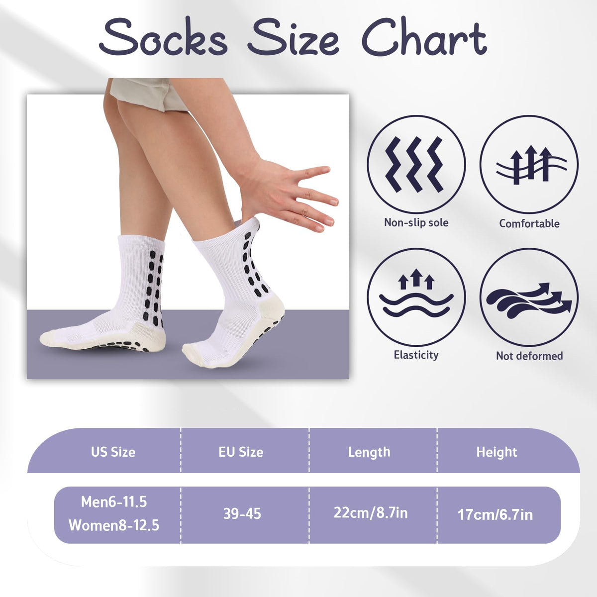 Barrlves Soccer Grip Socks Football Basketball Yoga Socks for Men Women