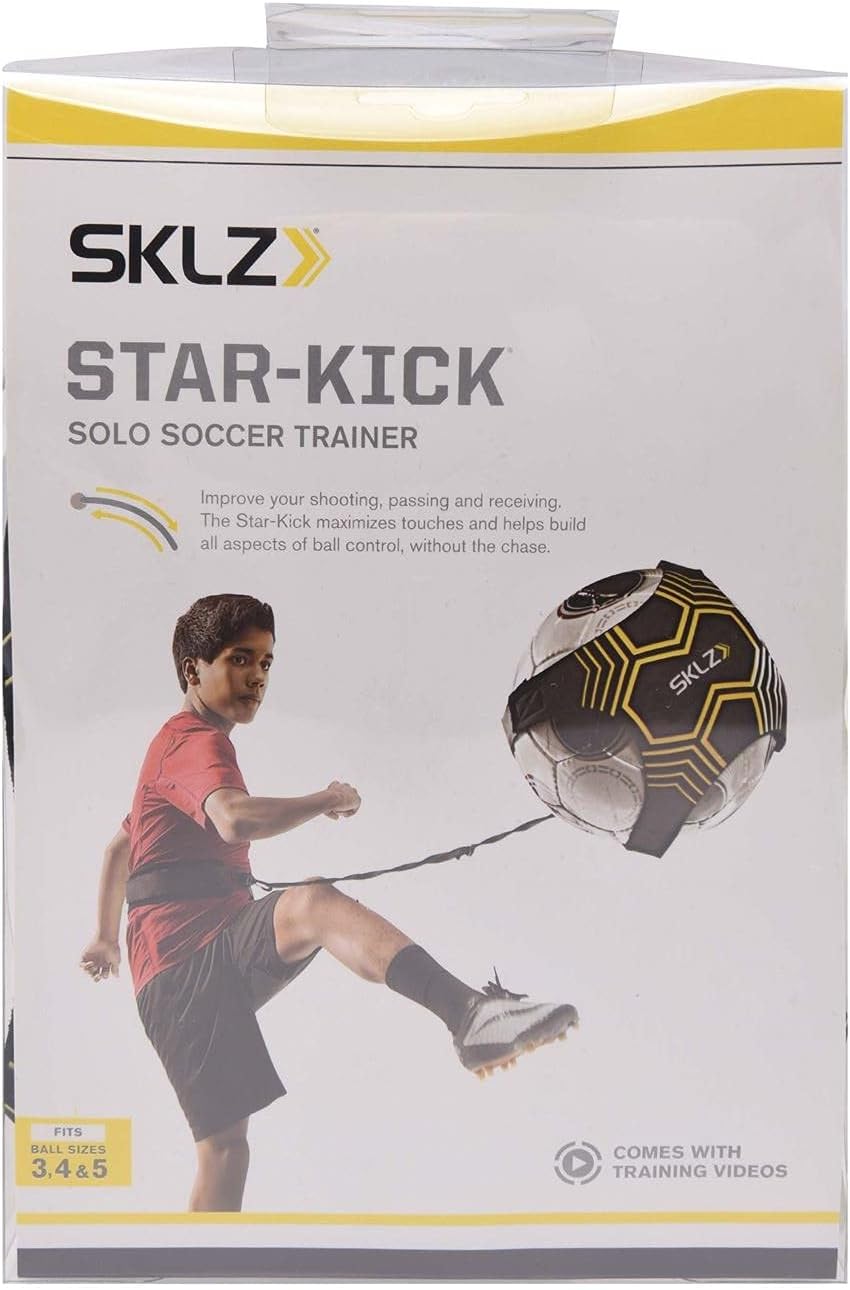 SKLZ Star-Kick Solo Soccer Trainer | Hands-Free Kicking and Passing Practice | Adjustable Cord and Waistband | Multiple Ball Sizes | Youth Players |Perfect for Enhancing Ball Control Skills