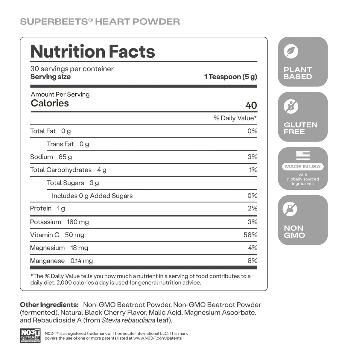HumanN SuperBeets Beet Root Powder, Black Cherry Flavor, 30 Servings