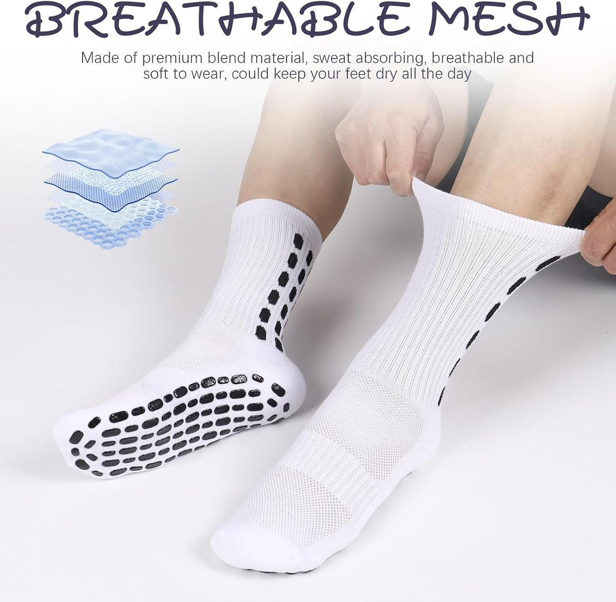 Barrlves Soccer Grip Socks Football Basketball Yoga Socks for Men Women