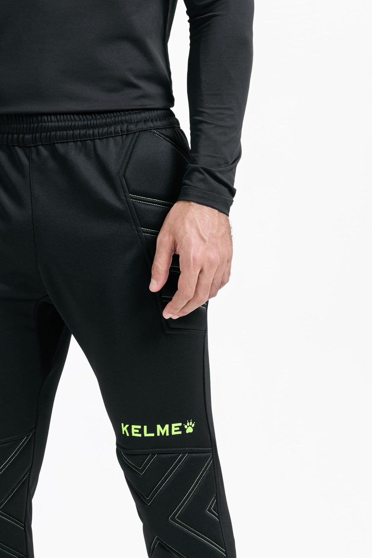 KELME Men's Soccer Goalkeeper Padded Sport Pants Knee Protection