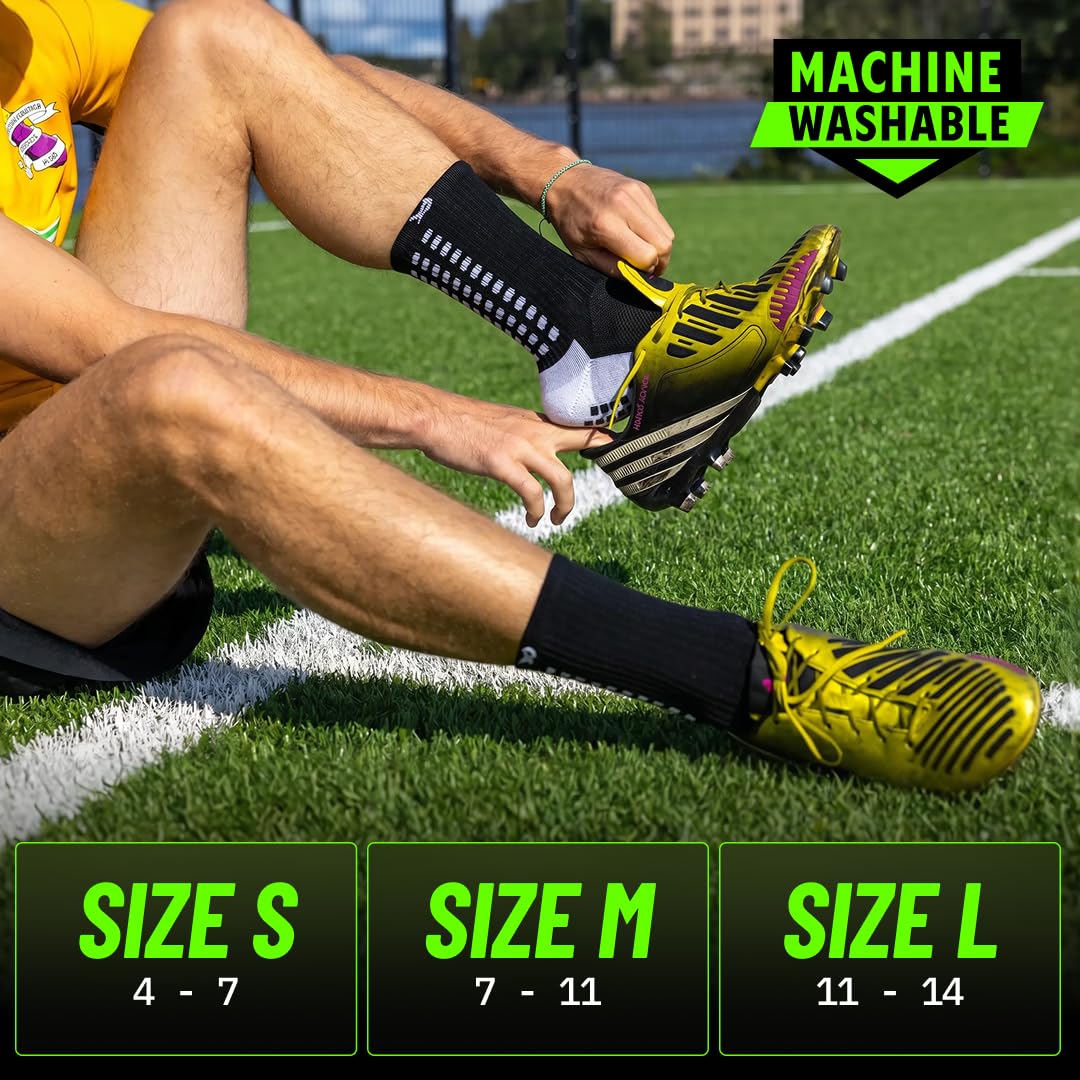 Lux Dual Grip Soccer Socks for Men & Women - DualGrip Engineered for Performance & Comfort - Anti-Slip Grip Socks for Soccer