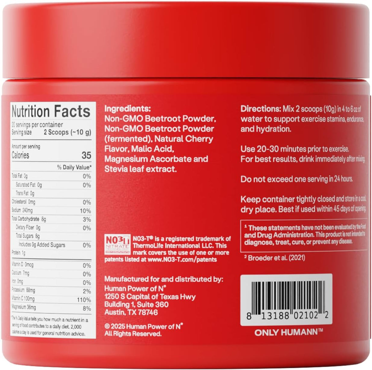 HumanN SuperBeets Sport Endurance Beet Root Powder, Wild Cherry, 20 Serv