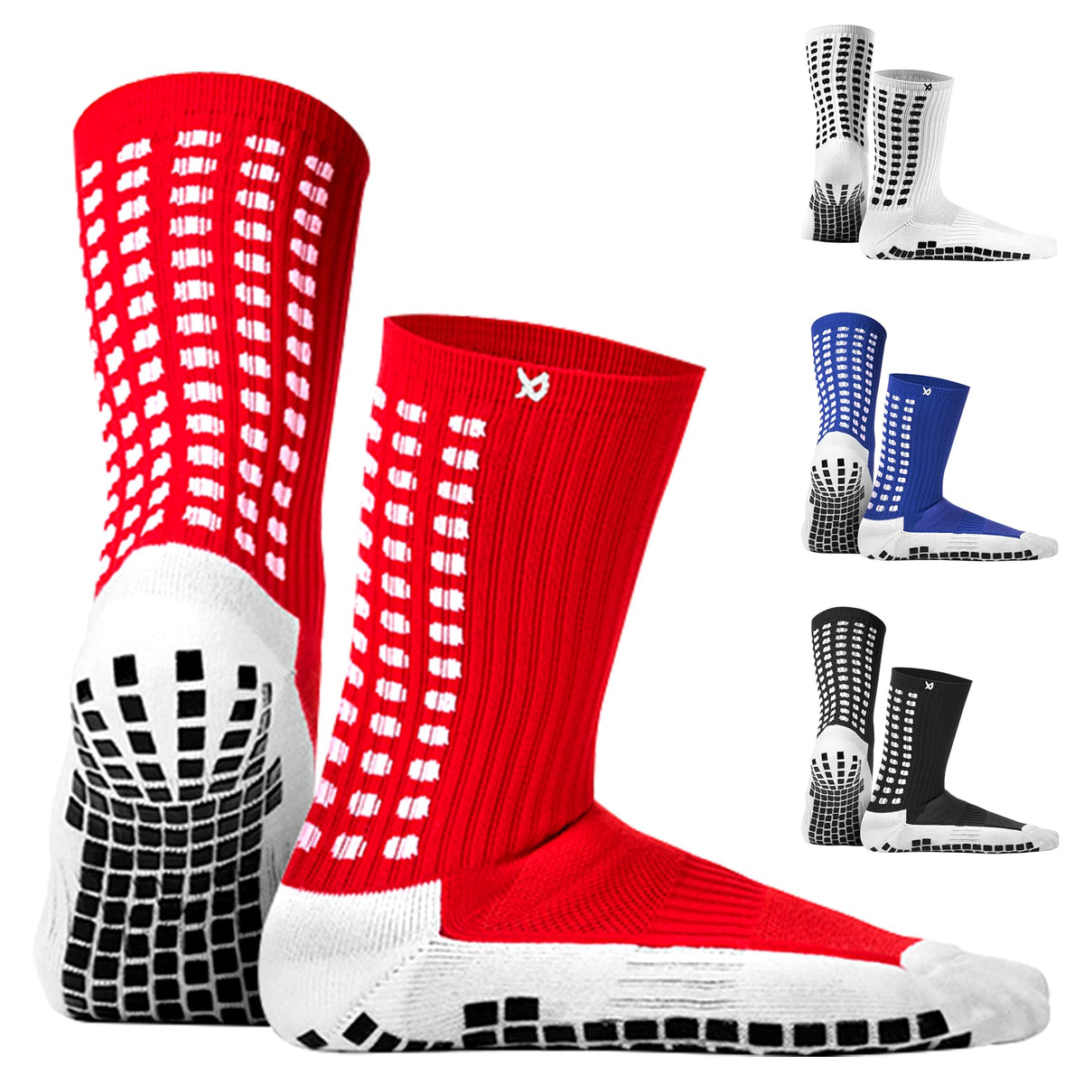 Lux Dual Grip Soccer Socks for Men & Women - DualGrip Engineered for Performance & Comfort - Anti-Slip Grip Socks for Soccer
