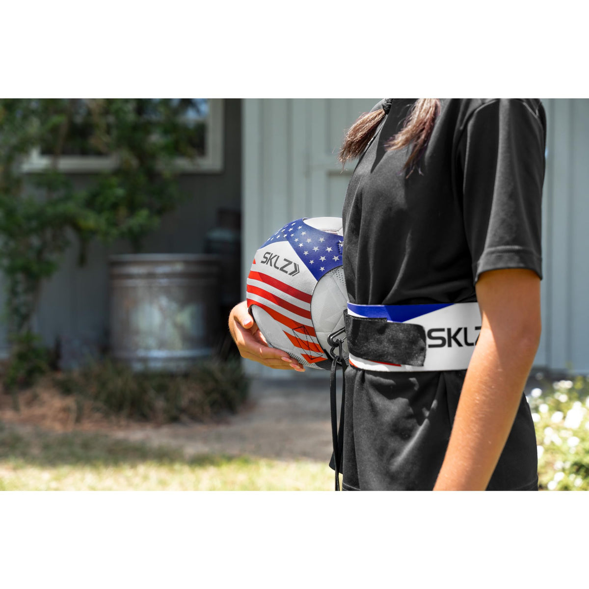 SKLZ Star-Kick Solo Soccer Trainer | Hands-Free Kicking and Passing Practice | Adjustable Cord and Waistband | Multiple Ball Sizes | Youth Players |Perfect for Enhancing Ball Control Skills