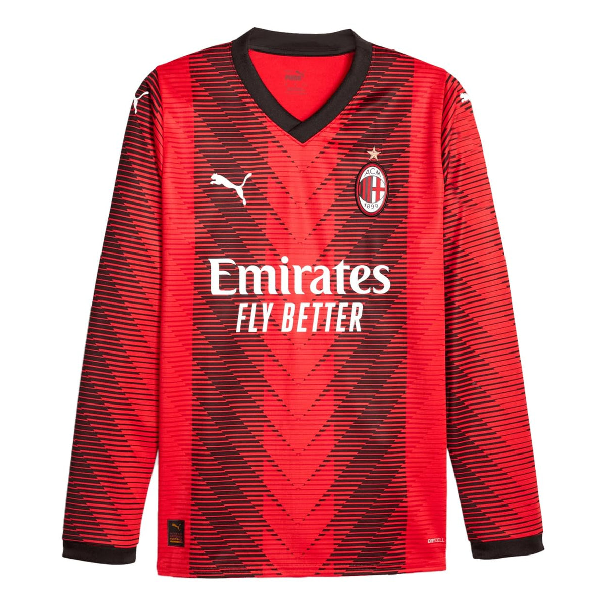 PUMA mens Men's Ac Milan Home L/S Jersey 23/24