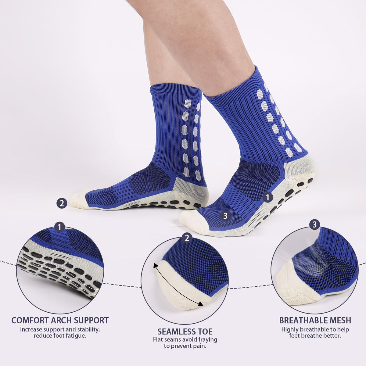Barrlves Soccer Grip Socks Football Basketball Yoga Socks for Men Women