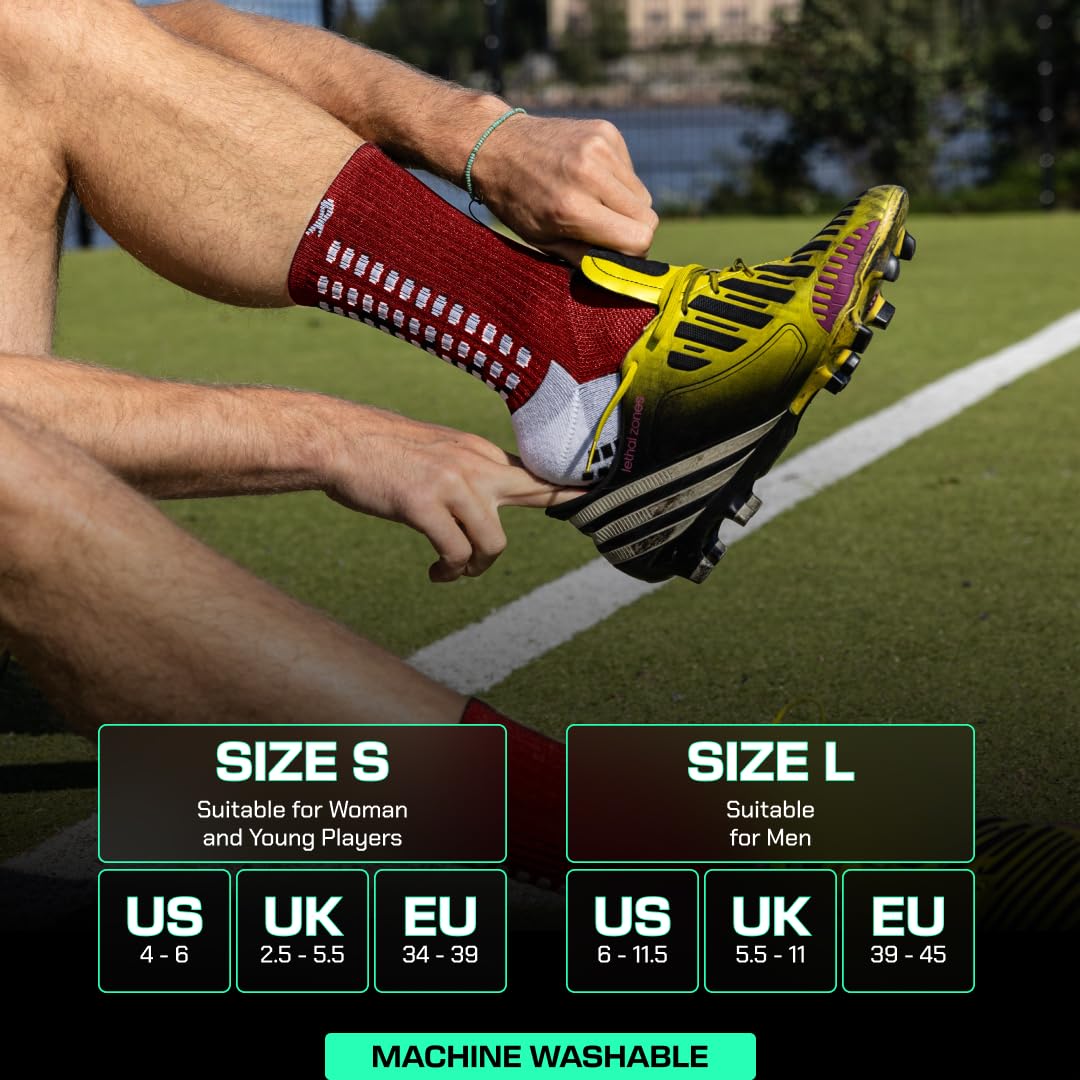 Lux Dual Grip Soccer Socks for Men & Women - DualGrip Engineered for Performance & Comfort - Anti-Slip Grip Socks for Soccer