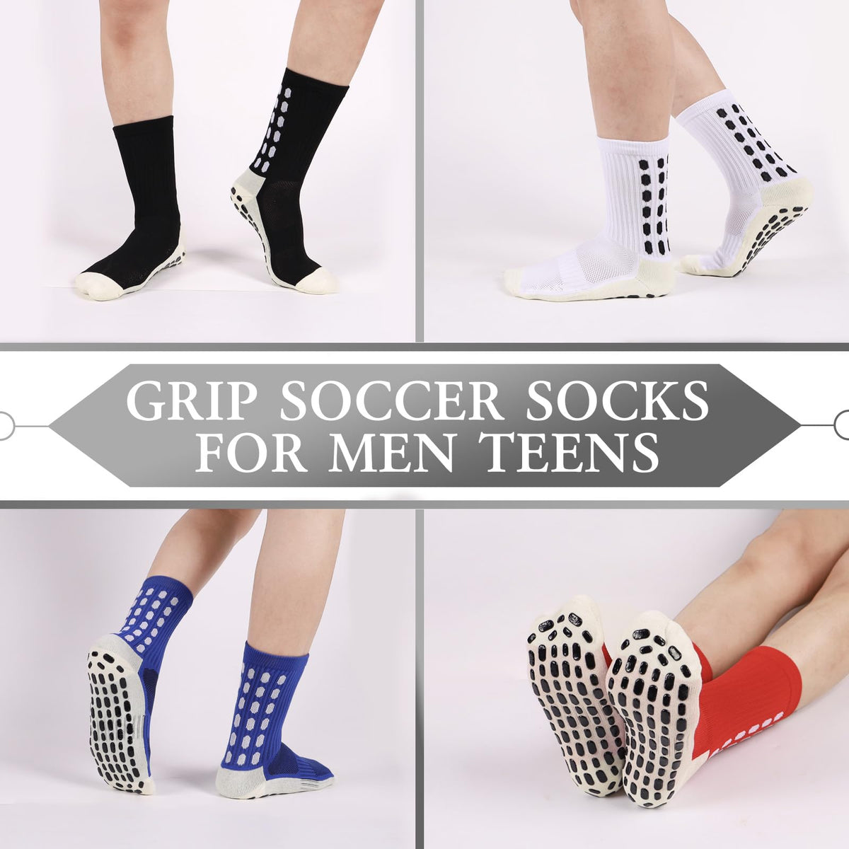 Barrlves Soccer Grip Socks Football Basketball Yoga Socks for Men Women