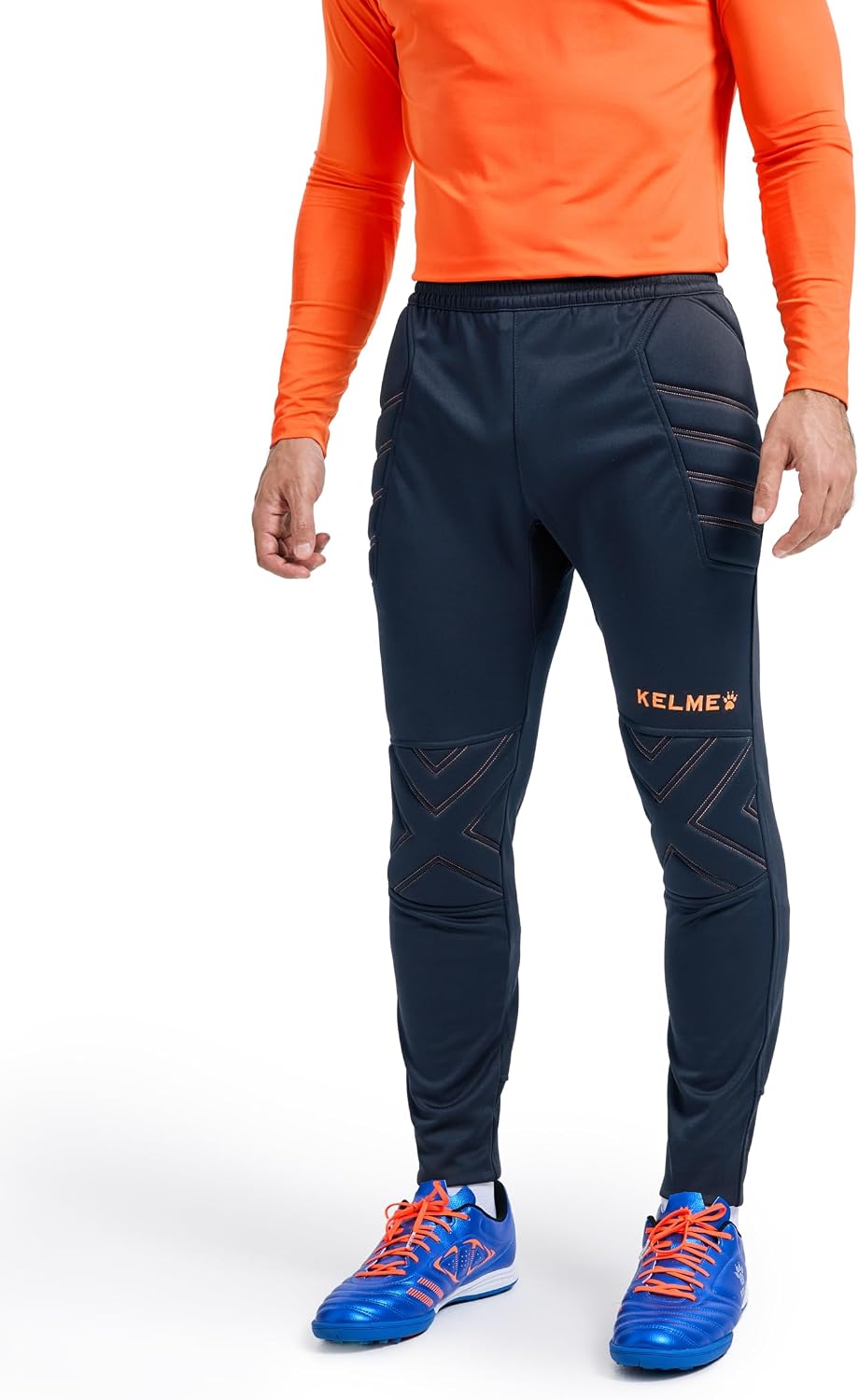KELME Men's Soccer Goalkeeper Padded Sport Pants Knee Protection
