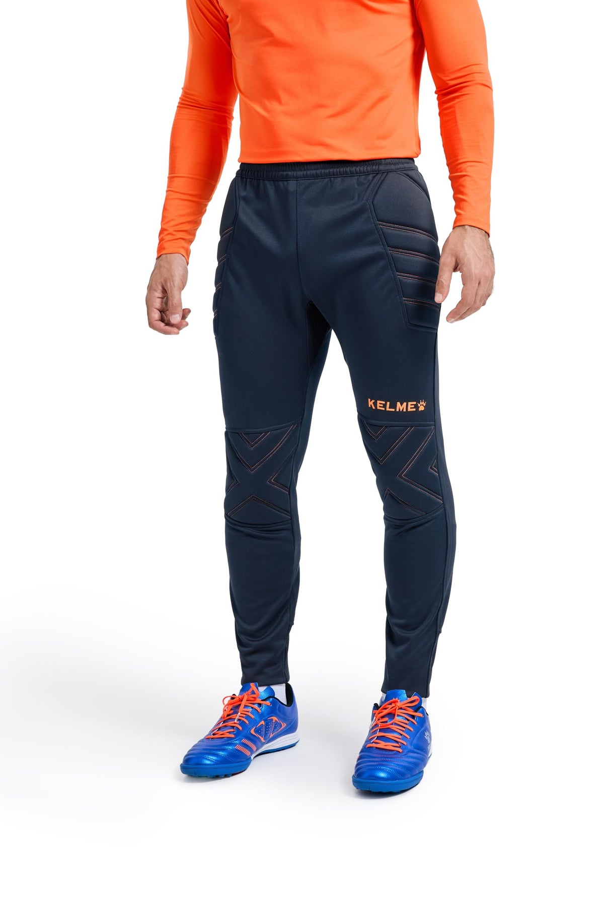 KELME Men's Soccer Goalkeeper Padded Sport Pants Knee Protection