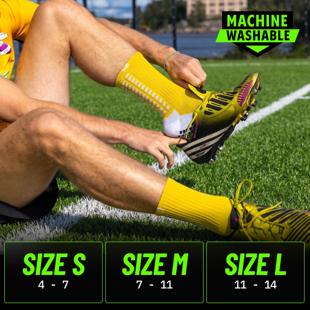 Lux Dual Grip Soccer Socks for Men & Women - DualGrip Engineered for Performance & Comfort - Anti-Slip Grip Socks for Soccer