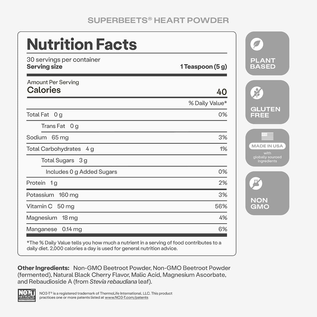 HumanN SuperBeets Beet Root Powder, Black Cherry Flavor, 30 Servings