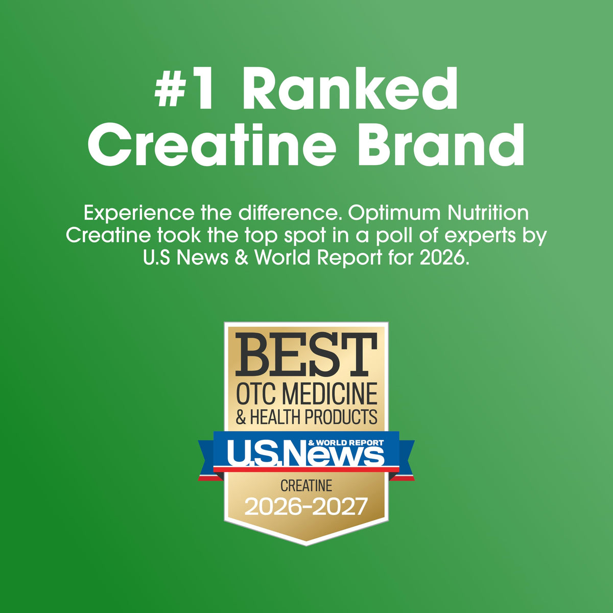 Optimum Nutrition Creatine Monohydrate Powder, Unflavored, 1.32 LB