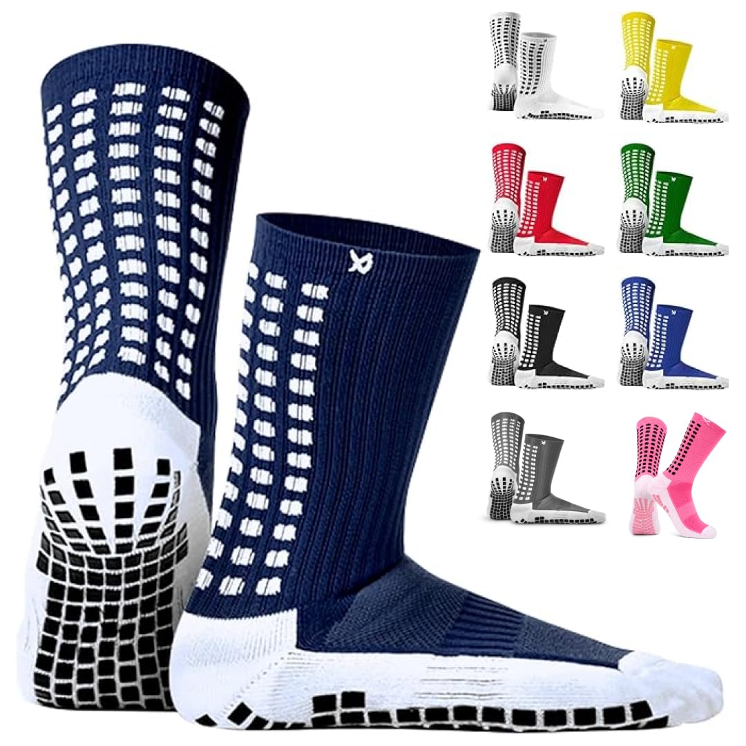 Lux Dual Grip Soccer Socks for Men & Women - DualGrip Engineered for Performance & Comfort - Anti-Slip Grip Socks for Soccer
