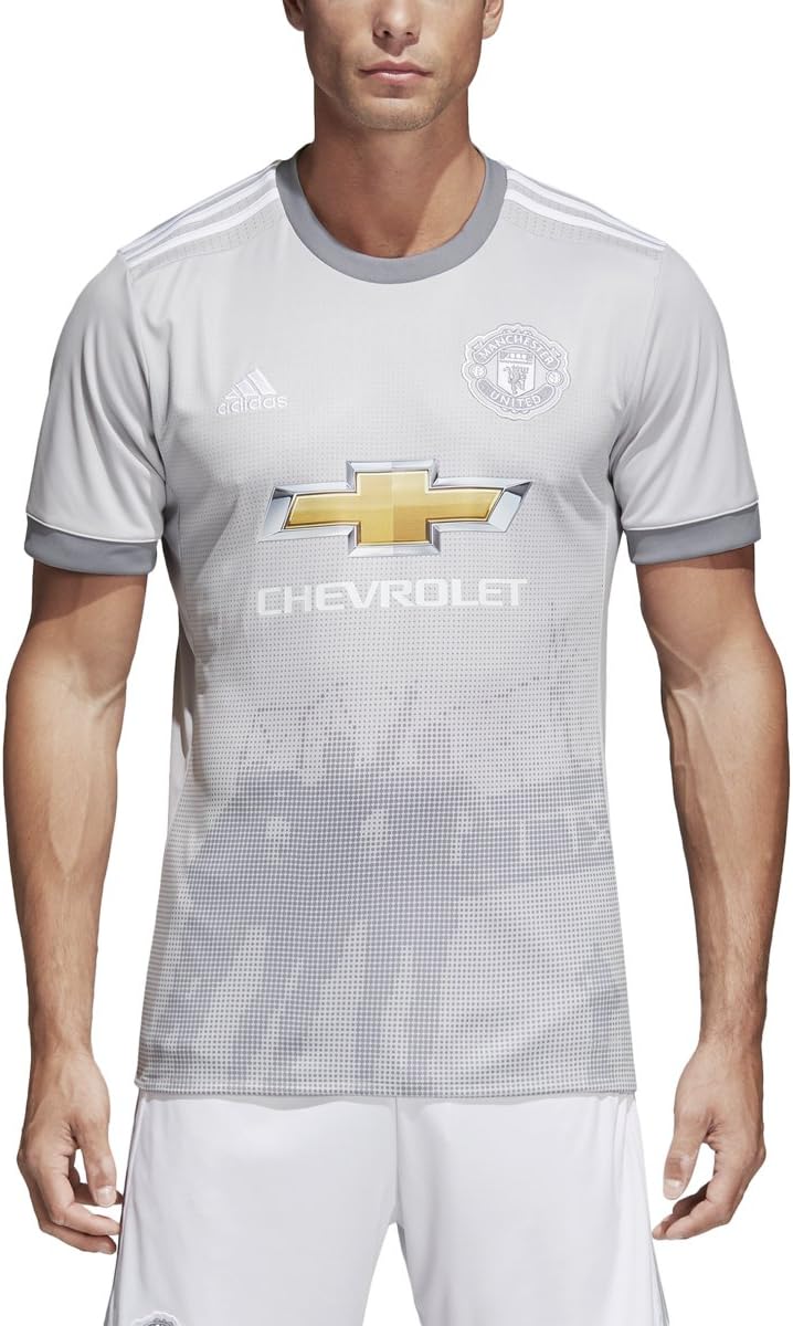 adidas Mens Manchester United Replica Third Jersey (Small) Solid Grey / White / Grey