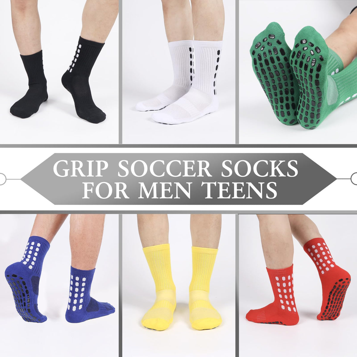 Barrlves Soccer Grip Socks Football Basketball Yoga Socks for Men Women