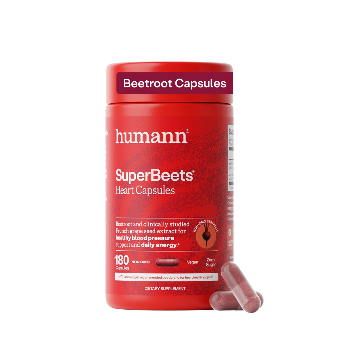 HumanN SuperBeets Beet Root Capsules Quick Release 1000mg, 90 Ct