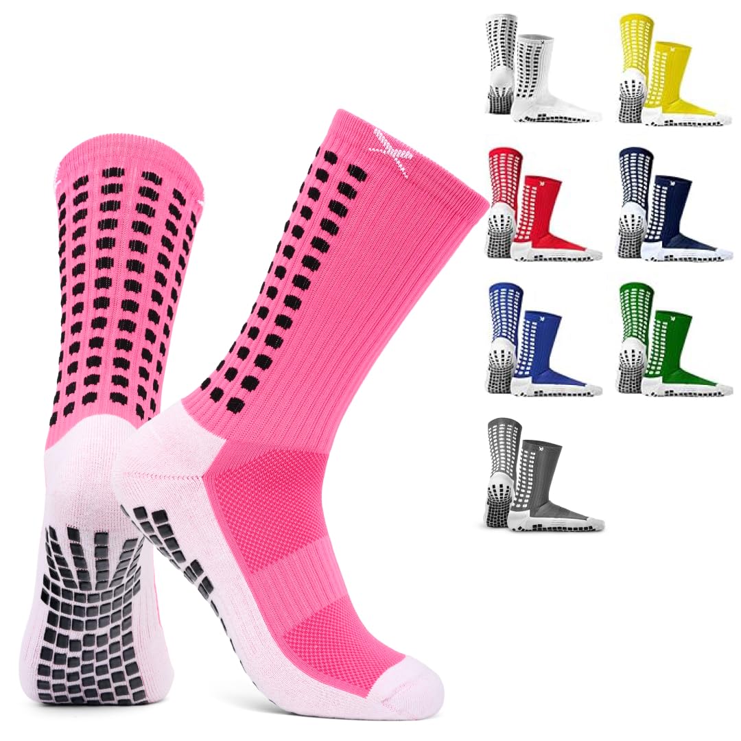 Lux Dual Grip Soccer Socks for Men & Women - DualGrip Engineered for Performance & Comfort - Anti-Slip Grip Socks for Soccer