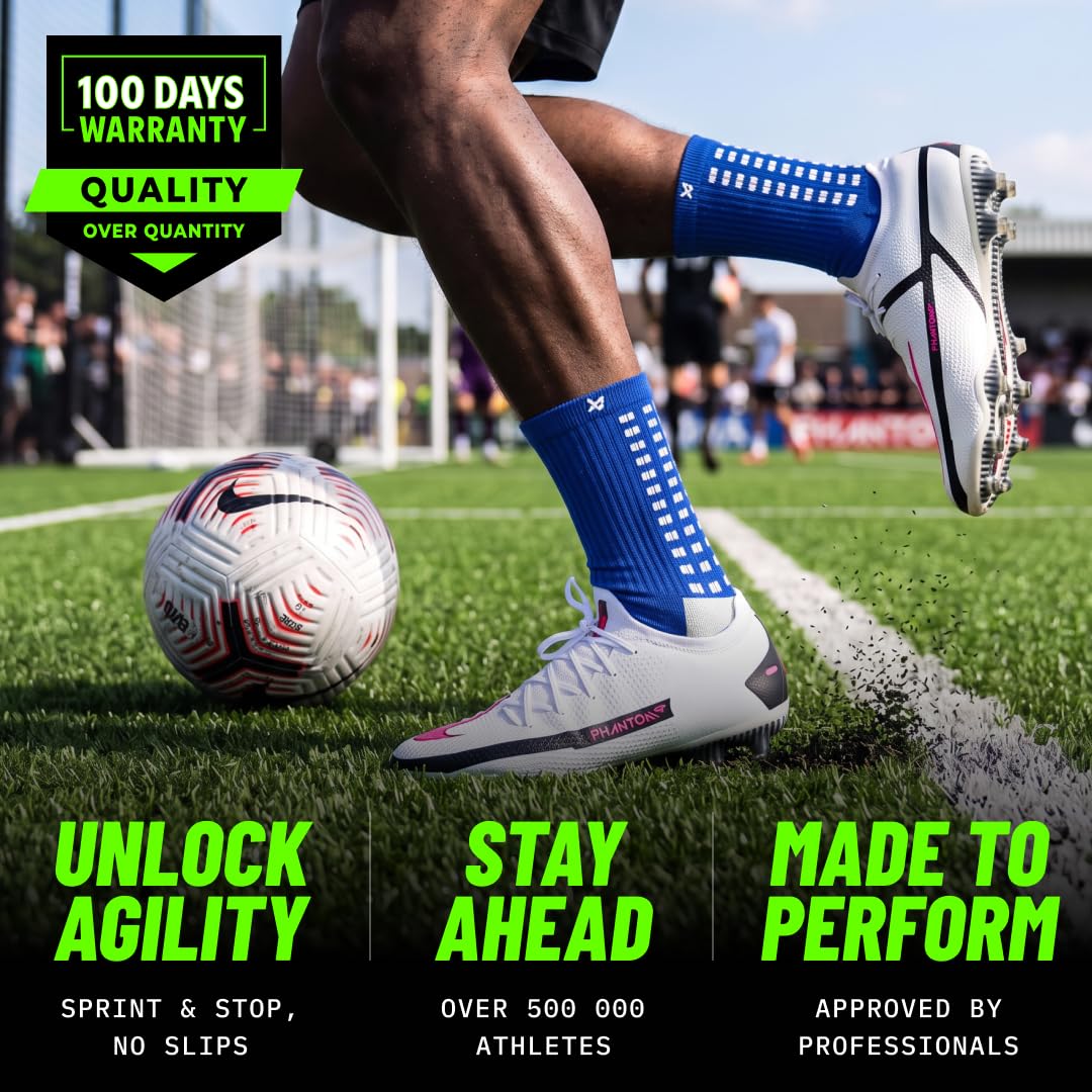 Lux Dual Grip Soccer Socks for Men & Women - DualGrip Engineered for Performance & Comfort - Anti-Slip Grip Socks for Soccer