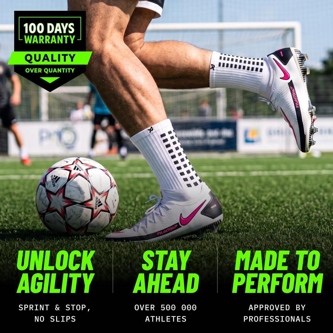 Lux Dual Grip Soccer Socks for Men & Women - DualGrip Engineered for Performance & Comfort - Anti-Slip Grip Socks for Soccer
