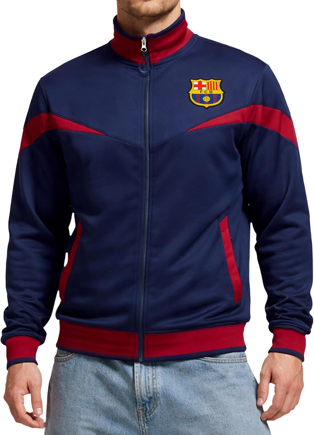 Icon Sports Officially Licensed FC Barcelona Soccer Track Jacket - Unisex Adult