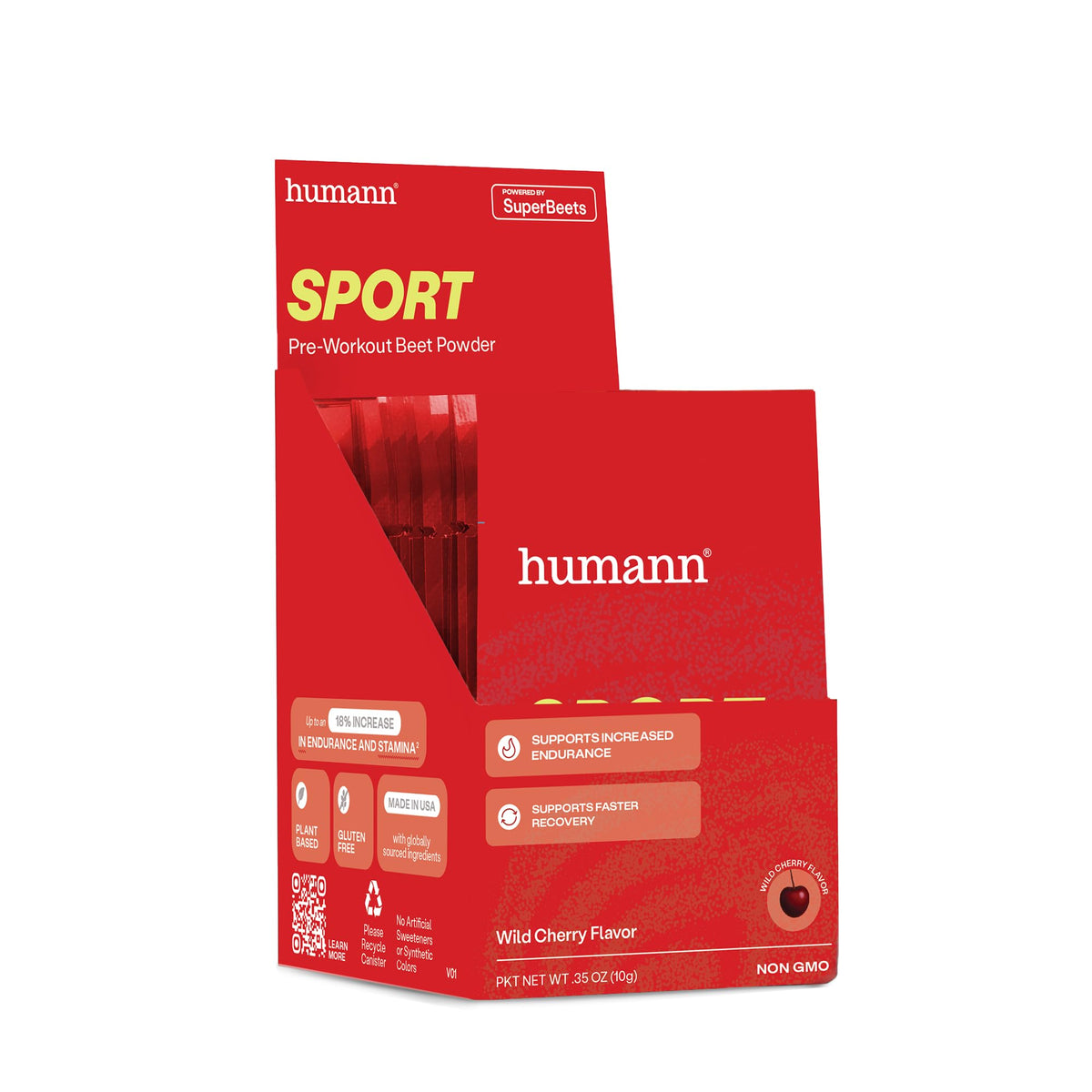 HumanN SuperBeets Sport Endurance Beet Root Powder, Wild Cherry, 20 Serv