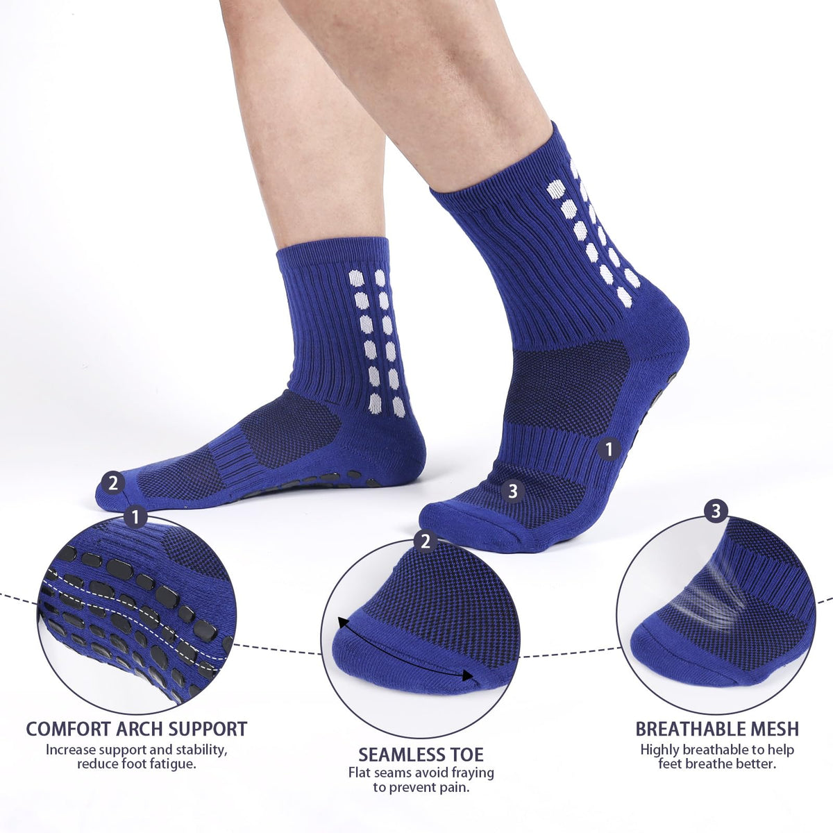 Barrlves Soccer Grip Socks Football Basketball Yoga Socks for Men Women