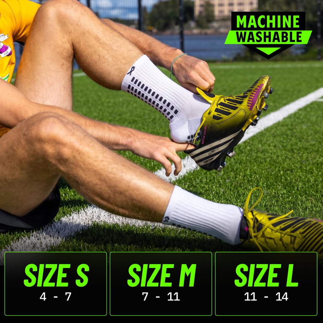 Lux Dual Grip Soccer Socks for Men & Women - DualGrip Engineered for Performance & Comfort - Anti-Slip Grip Socks for Soccer