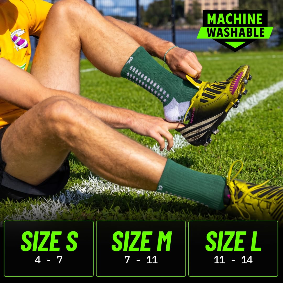 Lux Dual Grip Soccer Socks for Men & Women - DualGrip Engineered for Performance & Comfort - Anti-Slip Grip Socks for Soccer