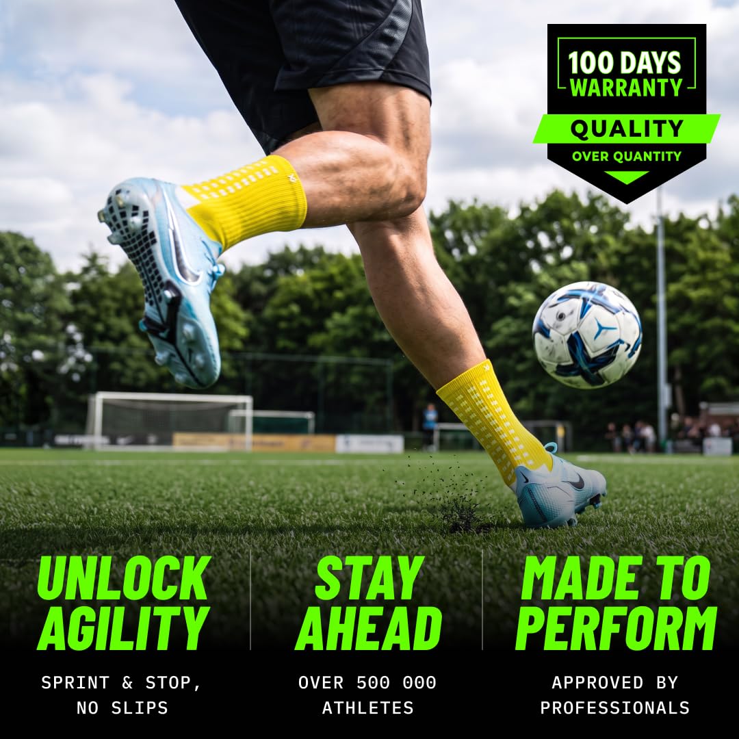 Lux Dual Grip Soccer Socks for Men & Women - DualGrip Engineered for Performance & Comfort - Anti-Slip Grip Socks for Soccer